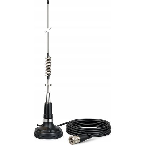 Antena magnética Delta West CB de 70 cm, imán de 78 mm, cable de 4 m, 150 W. (1/4)