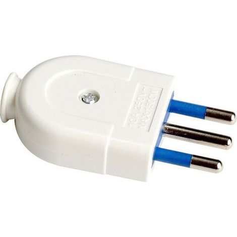 TrAdE Shop Traesio - Spina S11 10a 2p+t Elettrica Piatta Salvaspazio Bianca Dritta 250v Max 1500w 83003 - (1/5)