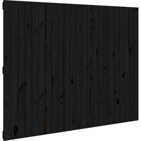 Testiera letto accessorio camera da letto pensile stile pallet 146,5 x 3 x 110 cm legno massello nero TDL0202535