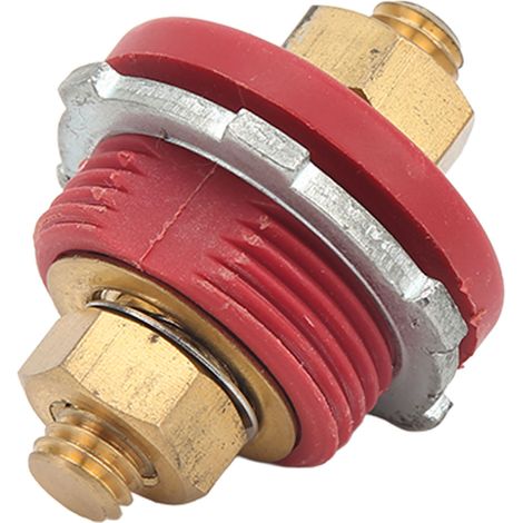 Connecteur de borne de batterie 3/8 po à travers le goujon, borne de chargeur de batterie 250 A pour voiture, camping-car, bateau, yacht, rouge (positif) (1/5)