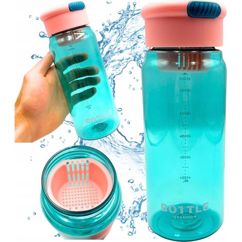 Botella de agua deportiva resistente con filtro graduado de 650 ml. (1/5)