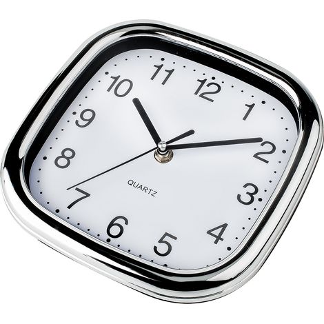 Quadratische Küchenuhr in Weiß/Chrom, 20 cm (1/2)