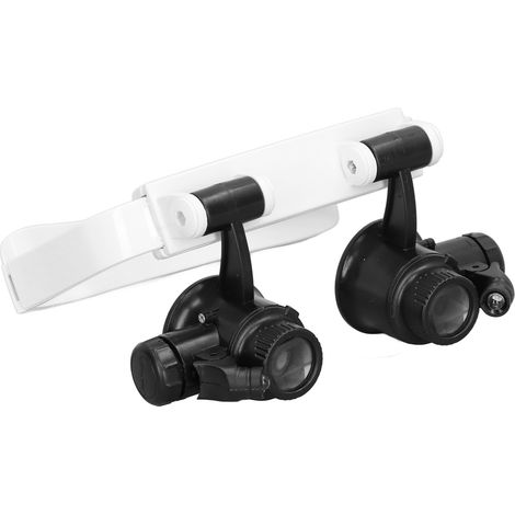 Loupe frontale avec éclairage LED, 4 lentilles interchangeables (10x, 15x, 20x, 25x), loupe de réparation de montres pour l'expertise de bijoux (1/5)