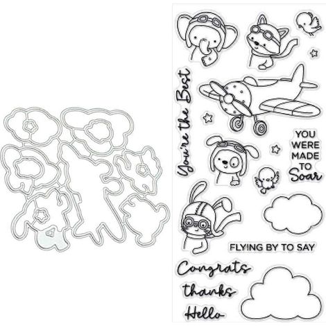 Tier-Pilot-Stanzformen, transparente Scrapbooking-Stempel für Kinder, Kartenbasteln