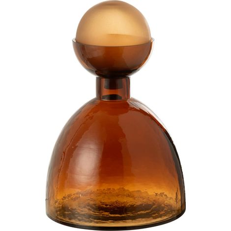 Vase Bouteille Bouchon en Verre "Yoko" 29cm Marron (1/4)