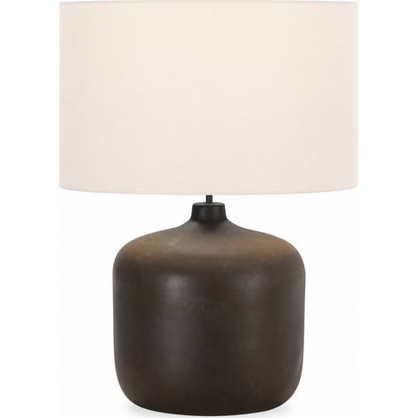 Lampe de table en métal bois brûlé - bois brûlé et blanc (1/3)