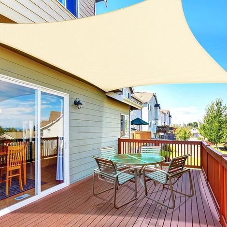 Blickdichtes Schattierungstuch wasserdichtes Einzelgewebe rechteckig für Garten, Terrasse oder Hinterhof mit Sonnenschutz und UV Schutz für den A (1/4)