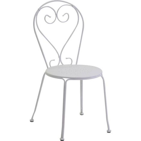 Silla asiento de jardín Blanco 41x48 cm h 90 cm en Metal mod. New Old