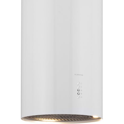 Klarstein Campana de isla Bolea Ø 38 cm escape/recirculación de aire 651 m³/h LED incl. filtro de carbón activado