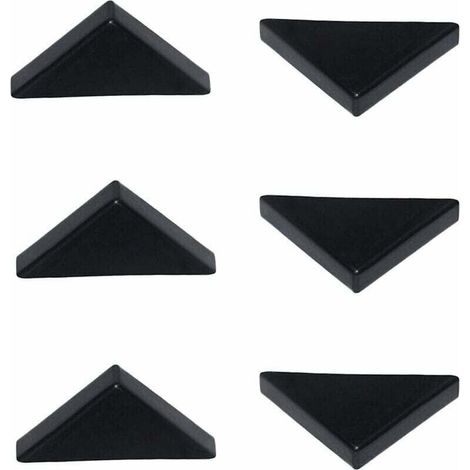 6 mm Protecteurs d'angle Noir pour Verre Pointu, Miroir, Carreaux de céramique, Couvre-Coins à Triple Forme 20 pièces