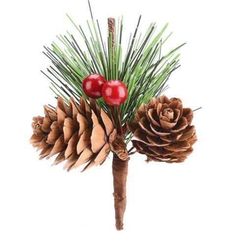 pics de pommes de pin artificielles Mini accessoires d'arbre de noël, pommes de pin, Branches de pin, linge decoration (1/5)