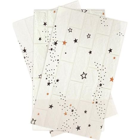 Lot de 3 Stickers Effet Brique "Adhésif" 70cm Blanc (1/3)
