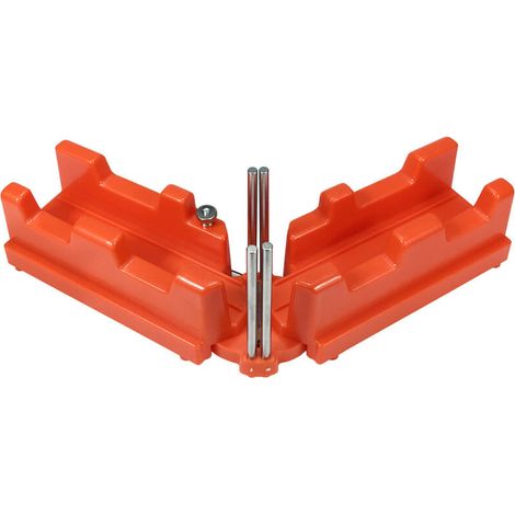 Équerre à onglet et boîte à onglets, produit 2 en 1 pour une pose précise des plinthes – Angles de 85 à 180 degrés (orange)