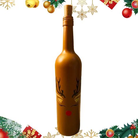 Décorations de Noël pour vin, lumières décoratives pour bouteilles  de vin, bouteilles de vin lumineuses, décoration de bouteilles de vin de Noël, bouteilles de vin décoratives avec lumières, (1/5)