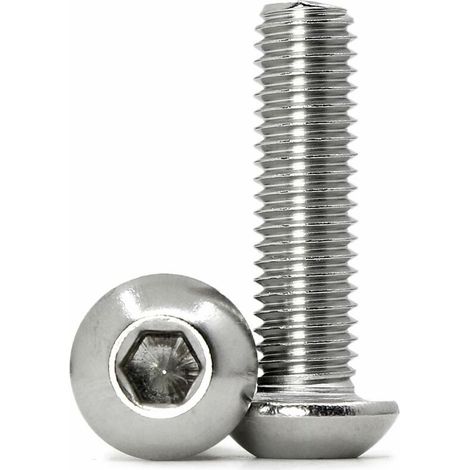 MINKUROW M8 x 55 mm 10 Stück Sechskantschraube mit Knopf, Sechskantschraube aus Edelstahl 304, Vollgewindebolzen