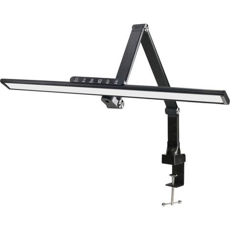 Adjustable Clamp LED Desk Lamp, 6 Touch Points, Eye-Friendly, 23.75 Inches, Black. (1/5)