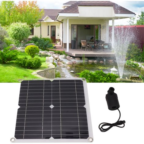 Conjunto de bomba de agua solar para fuentes y riego, 12 V CC, 22 W, con panel solar monocristalino de 100 W y compartimento para batería de ABS. (1/5)