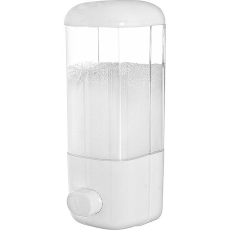 Dispenser Sapone Liquido in Plastica Trasparente Erogatore 500 ml - Colore: Bianco (1/2)