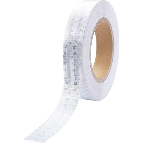 Bande Reflechissante Autocollante 10 m x 2.5cm, Ruban D'avertissement Réfléchissant, Ruban Reflechissant Adhesif, Ruban Adhésif Réfléchissant, pour Voitures, Remorques, Vélo (Blanc) (1/5)