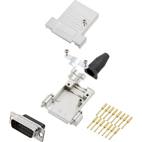 encitech DTSL15-SJSRG-T-DBCP-K 6355-0089-02 D-SUB Stiftleisten-Set 180 ° Polzahl: 15 Crimpen 1 St.