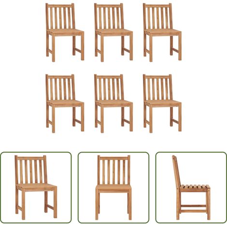 Holzstühle Garten -  Gartenstühle 6 Stk. Massivholz Teak (1/5)