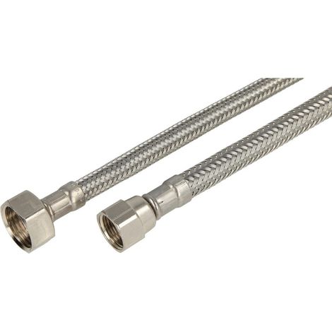 Flexible inox DN8 150 mm écrou 3/8’’ x écrou 1/2’’
