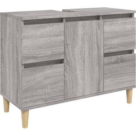 Mobile lavabo da bagno 80 x 33 x 60 cm multistrato grigio 020006851