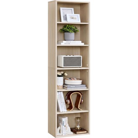 Bibliothèque, Étagère sur 6 Niveaux, Meuble de Rangement Ouvert (1/5)