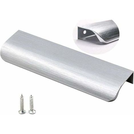 Set of 10 Brushed Nickel Furniture Handles, Cabinet Handles, Invisible Handles - Kitchen Drawer Handles, Stainless Steel Kitchen Cabinet Handles (150mm Center to Center) - TREETALK (1/4)