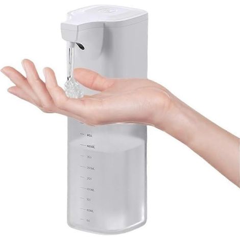 Distributeur automatique de gel hydroalcoolique sans contact de 550 ml, rechargeable par USB, capteur infrarouge, mains libres, pour la cuisine et la salle de bain (1/5)