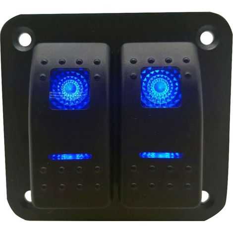 Direct sales of 12V illuminated 2-unit rocker switch panel for cars, trucks, ocean boats, and yachts (2-position combination). (1/4)