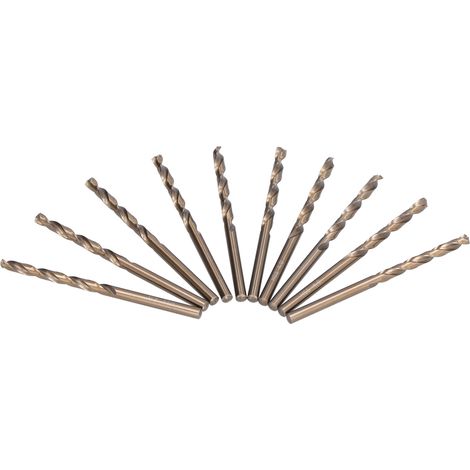 Jeu de 10 forets hélicoïdaux de 40 mm à queue droite entièrement rectifiée en acier rapide pour le perçage du métal, du bois et du plastique (1/5)