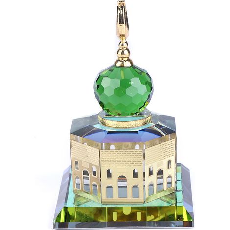 Mosquée Al-Aqsa miniature dorée en cristal, modèle islamique, décoration maison, cadeau spirituel (1/5)