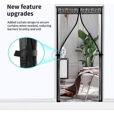 Rideau De Porte Magnetique - Moustiquaire Porte 210x90 Cm - Pour Portes Fenetres Interieures Et Extérieures - 1 Unite (1/3)
