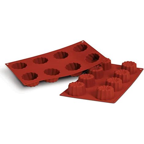 silikomart  SF050 Stampo in Silicone per Monoporzioni BORDELAIS, Antiaderente, 9 Cavità, Confezione da 1 Stampo per Dolci, Ø 55 h 50 mm, Made in Italy (1/3)