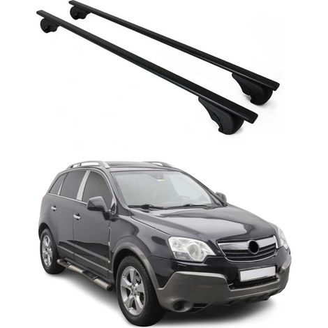 OMAC Dachträger Querträger für Opel Antara 2006-2015 – Abschließbar – Max. 75 kg – 2 Stangen Stahl Schwarz (1/5)
