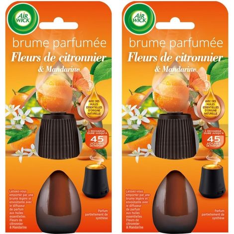 Lot de 2 Recharges Diffuseur désodorisant d’Huiles Essentielles Brume Parfumée Fleur de Citronnier & Mandarinier - 20 ML (1/5)