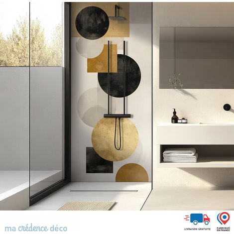 Panneau de douche : Constellation Silencieuse 10 - Couleur Ocre - Alu composite - 90 - 245 (1/3)