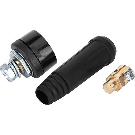 Lot de 5 connecteurs rapides carrés noirs 10-25 mm, raccord de câble européen à souder, type rond long (1/5)