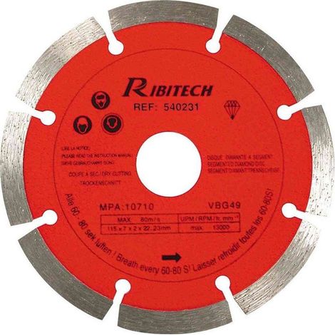 Disco diamante segmentado por unidad Rojo 230 mm