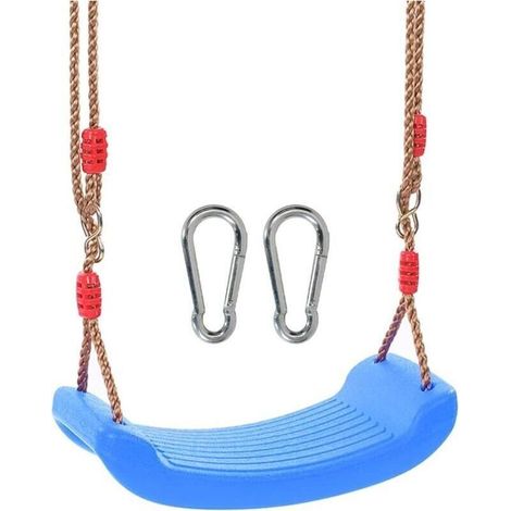 Balançoire Enfant Exterieur - Corde Balancoire, Assise Balancoire - Hauteur - Réglable - Antidérapant-(Bleu) (1/4)