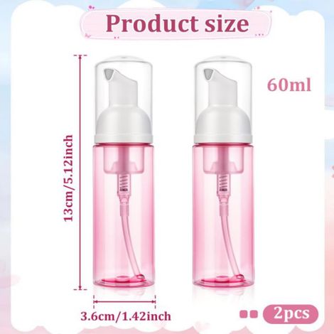 Distributeur De Savon Moussant - 60 Ml - En Plastique Pet - Pour Salle De Bain Cuisine Voyage - Lot De 2 (1/5)