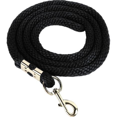 Ligne de fente pour chevaux avec bouton-pression, corde d'entraînement robuste à haute résistance pour la compétition et la Traction quotidienne, 6,6 pieds, noire (1/5)