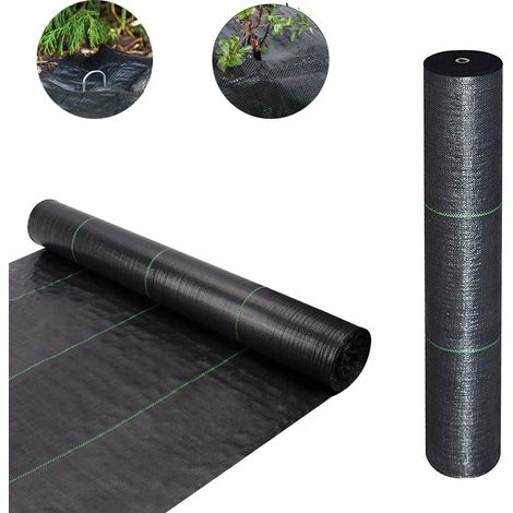 Membrane résistante de contrôle des mauvaises herbes de 2 × 10 m, tissu de barrière contre les mauvaises herbes adapté au gravier d'allée, de jardin (1/5)
