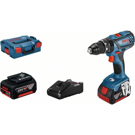 Bosch Professional Perceuse visseuse à percussion GSB 18V-28(28/63/- Nm), 2 batteries 4,0Ah, chargeur GAL 18V40, L-BOXX - 06019H400C