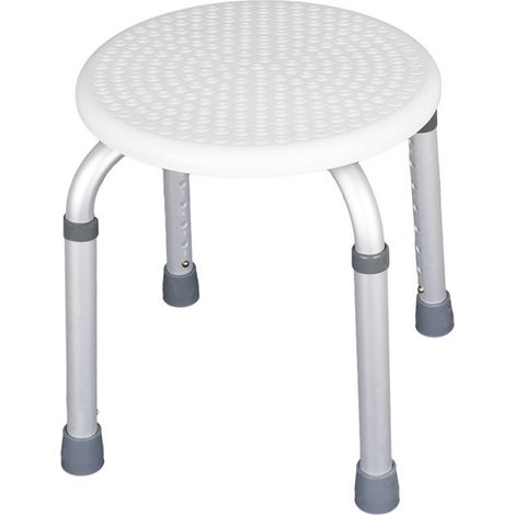 Sgabello da doccia rotondo bianco AWD 1408 per anziani (1/5)