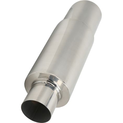 Silencieux acoustique inoxydable 2,5 pouces entrée 3,5 pouces sortie, échappement arrière avec embout de tuyau, insonorisant acier inoxydable (1/5)