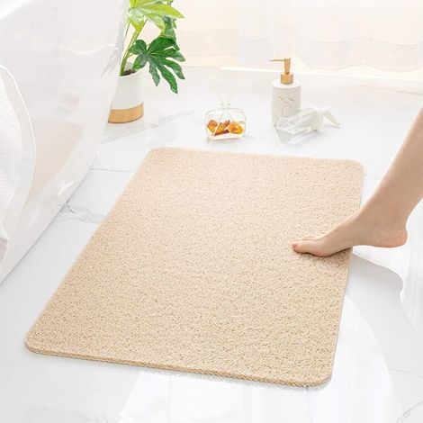 Große Duschmatte, 45 x 75 cm, schimmelhemmende PVC-Luffa-Matte für Badezimmer, Badewanne, rutschfeste Luffa-Bodenmatte für den Innenbereich