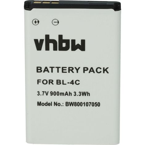 vhbw Akku kompatibel mit MaxCom MM133BB, MM133, MM132BB, MM136BB, MM136, MM132, MM105DS, MM105, M55 Handy Smartphone Telefon (900 mAh, 3,7 V, Li-Ion) (1/5)