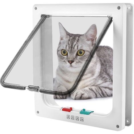 Katzenklappe mit 4-Wege-Magnet und Chip – Ideal für Haustiere (1/5)